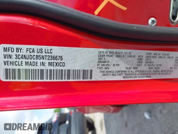 ✅ 2022 Jeep Compass Limited • VIN: 3C4NJDCB5NT236676 • Лот: 42501530. Опубликован ранее на IAAI с пробегом 44 489 миль. Бесплатный доступ к архиву аукционных продаж из США и подробный отчёт об истории автомобиля на DreamBid. Изображение 9.