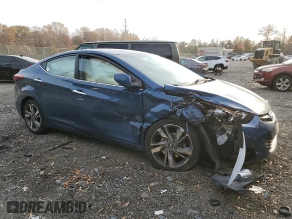 ✅ 2014 Hyundai Elantra Limited • VIN: KMHDH4AE3EU039639 • Lot: 92074735. Listed on Copart with 79,718 mi. Free auction sales archive from the USA and detailed vehicle history report at DreamBid. Image 4.
