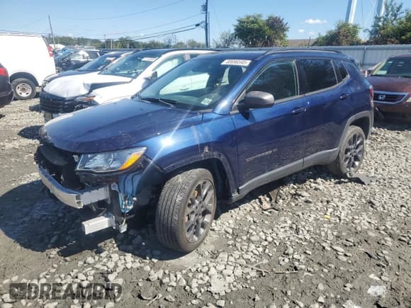 ✅ 2021 Jeep Compass 80th Anniversary • VIN: 3C4NJDEB9MT573041 • Lot: 80696595. Listed on Copart with 30,477 mi. Free auction sales archive from the USA and detailed vehicle history report at DreamBid. Image 1.