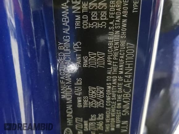 ✅ 2022 Hyundai Tucson SEL • VIN: 5NMJBCAE4NH110017 • Lot: 79938724. Wystawiony na Copart z przebiegiem 34 389 mil. Bezpłatny archiwum sprzedaży aukcyjnych z USA i szczegółowy raport historii pojazdu na DreamBid. Zdjęcie 14.