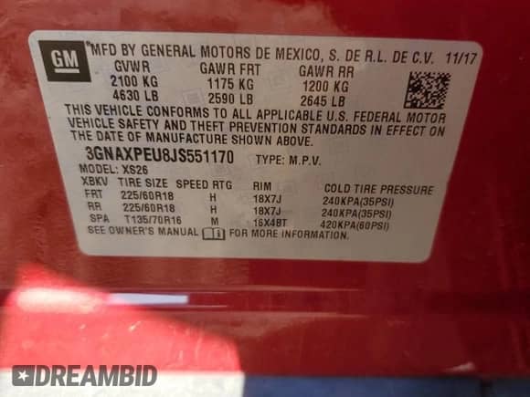 2018 Chevrolet Equinox Premier с VIN 3GNAXPEU8JS551170, выставлен на аукционе Copart как лот 70299855 с пробегом 82 855 миль миль и Чистый • Clean title. История ставок и продаж доступна на DreamBid. Изображение 13.