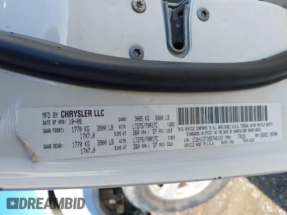 ✅ 2009 Dodge 1500 Laramie • VIN: 1D3HV13T39S740103 • Lot: 41272322. Wystawiony na IAAI z przebiegiem 180 139 mil. Bezpłatny archiwum sprzedaży aukcyjnych z USA i szczegółowy raport historii pojazdu na DreamBid. Zdjęcie 9.