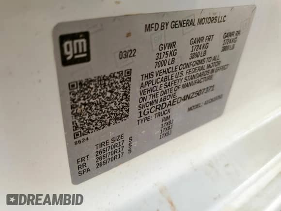 2022 Chevrolet Silverado 1500 Work Truck with VIN 1GCRDAED4NZ507371, listed as a Copart auction lot 61496435 with 76,252 mi miles and Clean title. Bid and sale history available at DreamBid. Image 12.