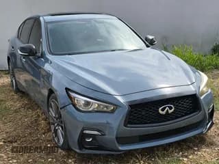 ✅ 2021 Infiniti Q50 Red Sport 400 • VIN: JN1FV7DR2MM880116 • Lot: 71258665. Listed on Copart with 59,927 mi. Free auction sales archive from the USA and detailed vehicle history report at DreamBid. Image 1.