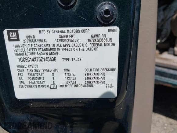 ✅ 2005 Chevrolet Silverado 1500 Work Truck • VIN: 1GCEC14X75Z145436 • Лот: 42414088. Опубликован ранее на IAAI с пробегом 181 641 миль. Бесплатный доступ к архиву аукционных продаж из США и подробный отчёт об истории автомобиля на DreamBid. Изображение 9.