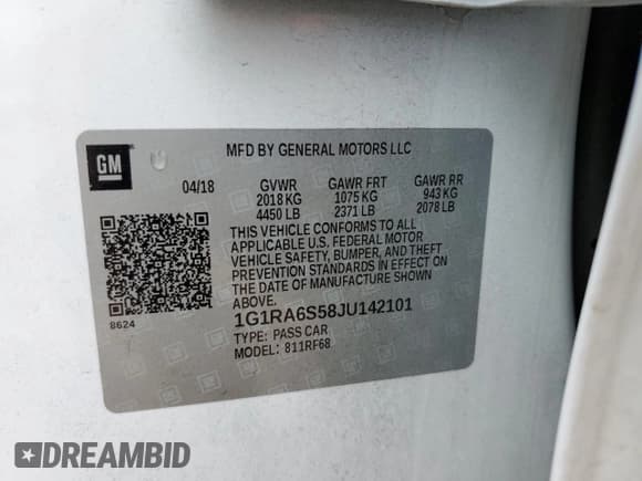 ✅ 2018 Chevrolet Volt LT • VIN: 1G1RA6S58JU142101 • Lot: 54695544. Wystawiony na Copart z przebiegiem 97 568 mil. Bezpłatny archiwum sprzedaży aukcyjnych z USA i szczegółowy raport historii pojazdu na DreamBid. Zdjęcie 13.