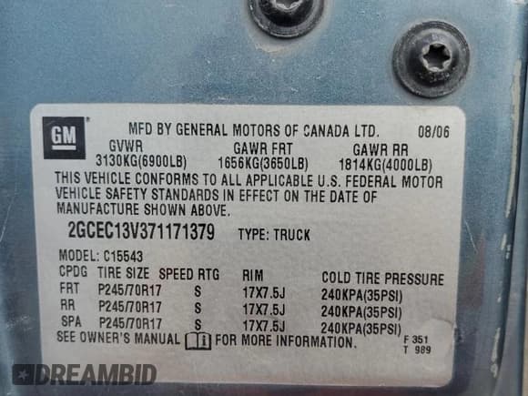 ✅ 2007 Chevrolet Silverado 1500 LS • VIN: 2GCEC13V371171379 • Lot: 86713915. Listed on Copart with 235,031 mi. Free auction sales archive from the USA and detailed vehicle history report at DreamBid. Image 12.