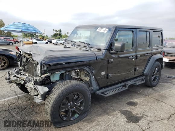 ✅ 2021 Jeep Wrangler Unlimited Willys • VIN: 1C4HJXDNXMW662492 • Lot: 80221135. Listed on Copart with 47,805 mi. Free auction sales archive from the USA and detailed vehicle history report at DreamBid. Image 1.