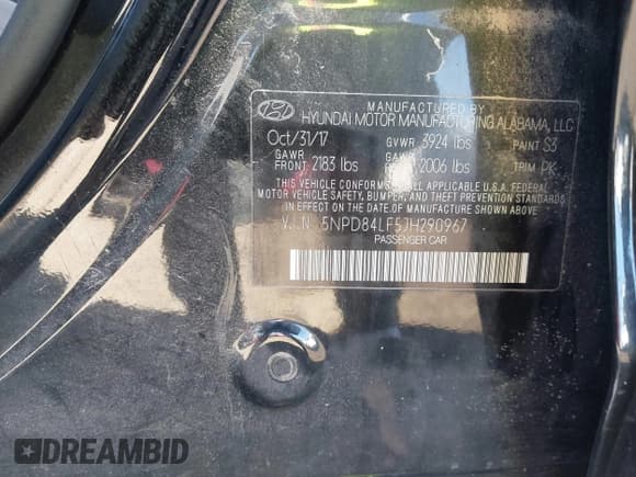 ✅ 2018 Hyundai Elantra SEL • VIN: 5NPD84LF5JH290967 • Lot: 43501788. Listed on IAAI with 76,129 mi. Free auction sales archive from the USA and detailed vehicle history report at DreamBid. Image 9.