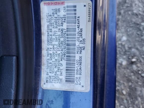 ✅ 2002 Lexus IS 300/350 • VIN: JTHBD192320037617 • Lot: 80573785. Listed on Copart with 210,126 mi. Free auction sales archive from the USA and detailed vehicle history report at DreamBid. Image 13.