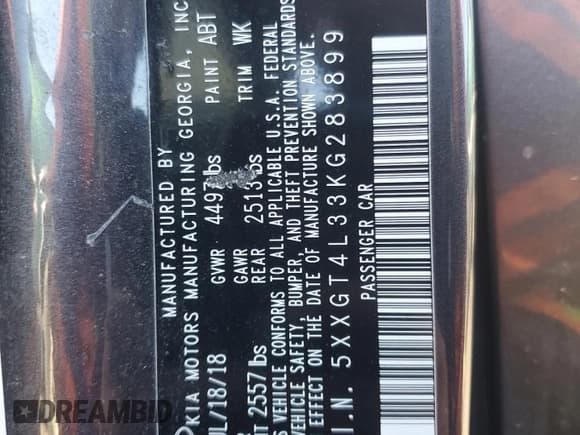 ✅ 2019 Kia Optima LX • VIN: 5XXGT4L33KG283899 • Lot: 86879685. Wystawiony na Copart z przebiegiem 205 360 mil. Bezpłatny archiwum sprzedaży aukcyjnych z USA i szczegółowy raport historii pojazdu na DreamBid. Zdjęcie 12.