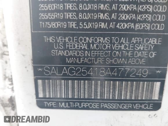 ✅ 2008 Land Rover LR3 HSE • VIN: SALAG25418A477249 • Lot: 43882518. Wystawiony na IAAI z przebiegiem 136 829 mil. Bezpłatny archiwum sprzedaży aukcyjnych z USA i szczegółowy raport historii pojazdu na DreamBid. Zdjęcie 9.