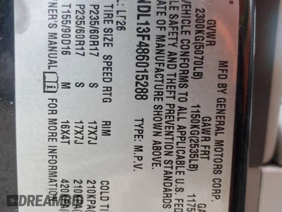 ✅ 2008 Chevrolet Equinox LS • VIN: 2CNDL13F486015288 • Lot: 83498084. Wystawiony na Copart z przebiegiem 187 789 mil mil. Skorzystaj z bezpłatnego archiwum sprzedaży aukcyjnych z USA i zobacz szczegółowy raport historii pojazdu na DreamBid. Zdjęcie 13.