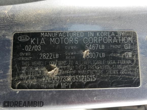 ✅ 2003 Kia Sorento LX • VIN: KNDJD733235121515 • Лот: 85347144. Опубликован ранее на Copart с пробегом 184 234 миль. Бесплатный доступ к архиву аукционных продаж из США и подробный отчёт об истории автомобиля на DreamBid. Изображение 12.