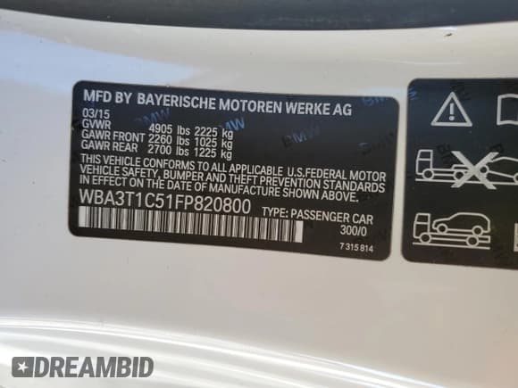 ✅ 2015 BMW 4 Series 428i xDrive • VIN: WBA3T1C51FP820800 • Lot: 88390905. Wystawiony na Copart z przebiegiem 168 906 mil. Bezpłatny archiwum sprzedaży aukcyjnych z USA i szczegółowy raport historii pojazdu na DreamBid. Zdjęcie 14.