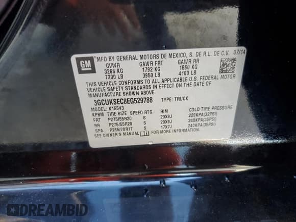 ✅ 2014 Chevrolet Silverado 1500 LTZ • VIN: 3GCUKSEC8EG529788 • Лот: 72188774. Опубликован ранее на Copart с пробегом 187 992 миль. Бесплатный доступ к архиву аукционных продаж из США и подробный отчёт об истории автомобиля на DreamBid. Изображение 13.