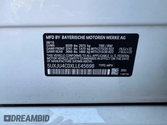 ✅ 2020 BMW X5 M50i • VIN: 5UXJU4C0XLLE45698 • Лот: 86595285. Опубликован ранее на Copart с пробегом 105 475 миль. Бесплатный доступ к архиву аукционных продаж из США и подробный отчёт об истории автомобиля на DreamBid. Изображение 10.