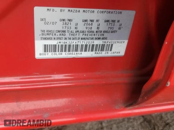 ✅ 2007 Mazda 3 i Touring • VIN: JM1BK32FX71712039 • Лот: 93382715. Опубликован ранее на Copart с пробегом 103 486 миль. Бесплатный доступ к архиву аукционных продаж из США и подробный отчёт об истории автомобиля на DreamBid. Изображение 12.