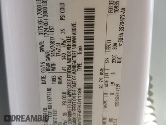 ✅ 2015 Ford F-150 XLT • VIN: 1FTEW1EF4FKD11189 • Lot: 63638085. Listed on Copart with 158,175 mi. Free auction sales archive from the USA and detailed vehicle history report at DreamBid. Image 13.