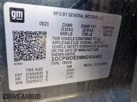 ✅ 2021 Chevrolet Silverado 1500 RST • VIN: 1GCPWDED8MZ416461 • Lot: 91640155. Wystawiony na Copart z przebiegiem 62 747 mil. Bezpłatny archiwum sprzedaży aukcyjnych z USA i szczegółowy raport historii pojazdu na DreamBid. Zdjęcie 12.