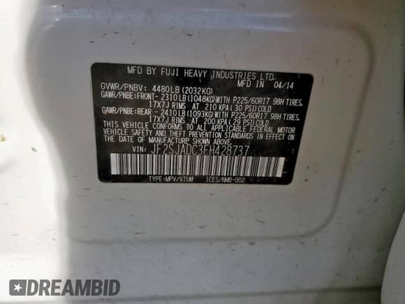 2015 Subaru Forester Premium with VIN JF2SJADC3FH428737, listed as a Copart auction lot 84041515 with 146,122 mi miles and Salvage title. Bid and sale history available at DreamBid. Image 13.