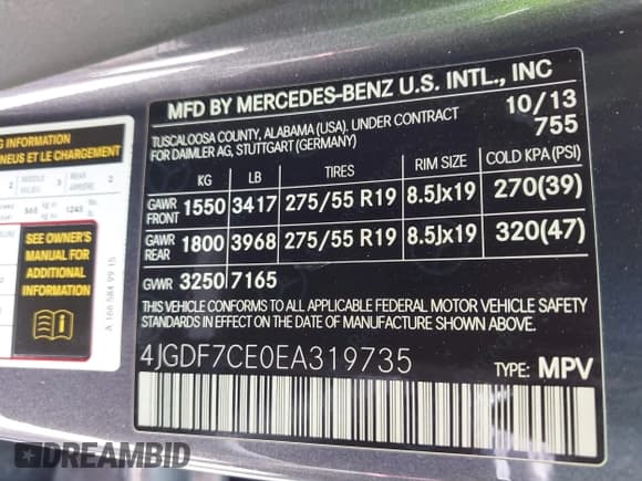 ✅ 2014 Mercedes-Benz GL 450 • VIN: 4JGDF7CE0EA319735 • Лот: 43159331. Опубликован ранее на IAAI с пробегом 81 718 миль. Бесплатный доступ к архиву аукционных продаж из США и подробный отчёт об истории автомобиля на DreamBid. Изображение 9.