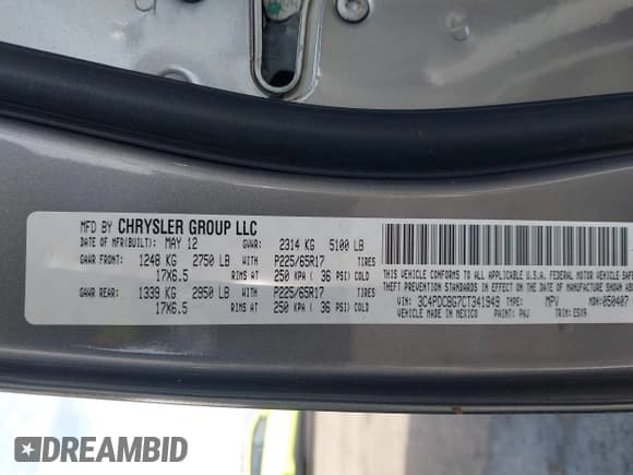 ✅ 2012 Dodge Journey SXT • VIN: 3C4PDCBG7CT341949 • Lot: 43613931. Wystawiony na IAAI z przebiegiem 107 913 mil. Bezpłatny archiwum sprzedaży aukcyjnych z USA i szczegółowy raport historii pojazdu na DreamBid. Zdjęcie 9.