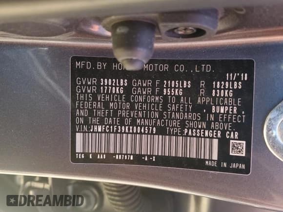 ✅ 2019 Honda Civic EX • VIN: JHMFC1F39KX004579 • Lot: 86689255. Listed on Copart with 82,714 mi. Free auction sales archive from the USA and detailed vehicle history report at DreamBid. Image 13.