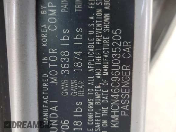 ✅ 2006 Hyundai Accent GLS • VIN: KMHCN46C96U035205 • Лот: 79681094. Опубликован ранее на Copart с пробегом 132 159 миль. Бесплатный доступ к архиву аукционных продаж из США и подробный отчёт об истории автомобиля на DreamBid. Изображение 14.