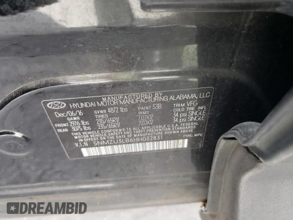 ✅ 2017 Hyundai Santa Fe 2.4L • VIN: 5NMZU3LB6HH032831 • Лот: 45124753. Опубликован ранее на Copart с пробегом 161 805 миль. Бесплатный доступ к архиву аукционных продаж из США и подробный отчёт об истории автомобиля на DreamBid. Изображение 13.