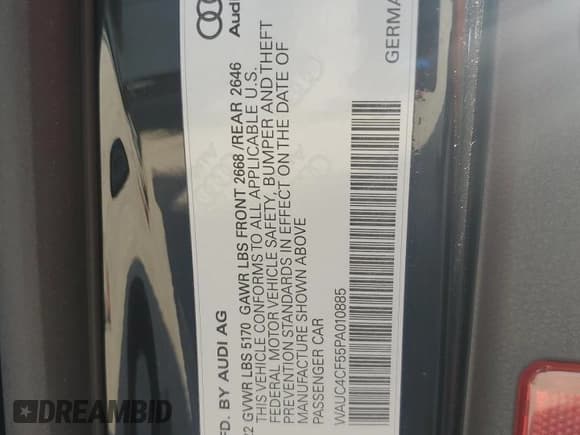 ✅ 2023 Audi S5 Sportback Premium Plus • VIN: WAUC4CF55PA010885 • Lot: 55302835. Wystawiony na Copart z przebiegiem 44 027 mil. Bezpłatny archiwum sprzedaży aukcyjnych z USA i szczegółowy raport historii pojazdu na DreamBid. Zdjęcie 12.