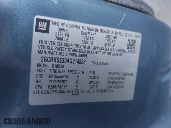 2010 Chevrolet Silverado 1500 LT z VIN 3GCRKSE39AG214336, wystawiony jako IAAI lot #43565275 z przebiegiem 246 168 mil mil oraz . Historia ofert i sprzedaży dostępna na DreamBid. Obrazek 9.
