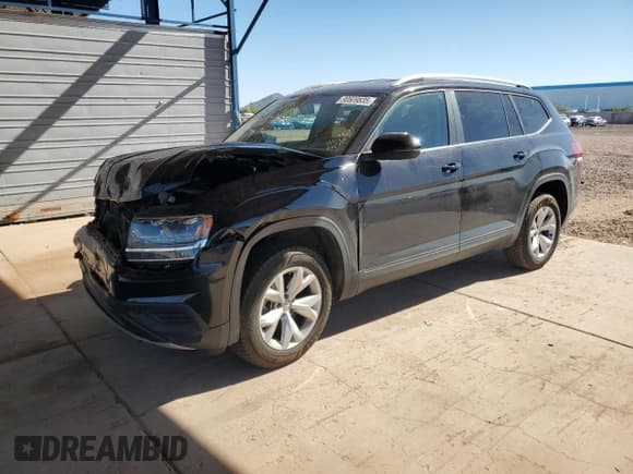 ✅ 2018 Volkswagen Atlas S • VIN: 1V2AP2CA8JC595663 • Lot: 90609835. Listed on Copart with 92,565 mi. Free auction sales archive from the USA and detailed vehicle history report at DreamBid. Image 1.