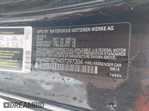 ✅ 2013 MINI Convertible S • VIN: WMWZP3C54DT297304 • Lot: 41377572. Wystawiony na IAAI z przebiegiem 101 991 mil. Bezpłatny archiwum sprzedaży aukcyjnych z USA i szczegółowy raport historii pojazdu na DreamBid. Zdjęcie 9.