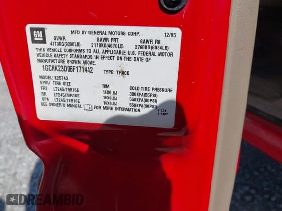 ✅ 2006 Chevrolet Silverado 2500HD LT1 • VIN: 1GCHK23D06F171442 • Lot: 41691533. Listed on IAAI with 294,980 mi. Free auction sales archive from the USA and detailed vehicle history report at DreamBid. Image 9.