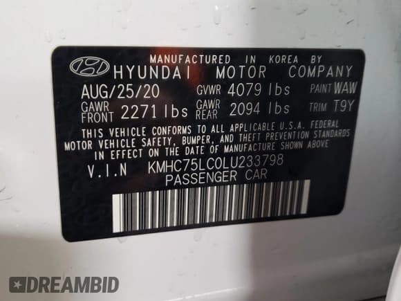 ✅ 2020 Hyundai Ioniq SE • VIN: KMHC75LC0LU233798 • Lot: 41616715. Wystawiony na Copart z przebiegiem 28 869 mil. Bezpłatny archiwum sprzedaży aukcyjnych z USA i szczegółowy raport historii pojazdu na DreamBid. Zdjęcie 12.