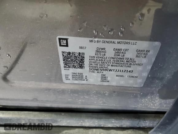 ✅ 2018 Chevrolet Traverse LT • VIN: 1GNEVHKW7JJ112143 • Lot: 81086695. Listed on Copart with 199,471 mi. Free auction sales archive from the USA and detailed vehicle history report at DreamBid. Image 13.