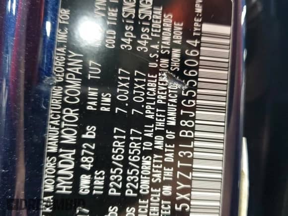 2018 Hyundai Santa Fe 2.4L с VIN 5XYZT3LB8JG556064, выставлен на аукционе Copart как лот 81517185 с пробегом 113 887 миль миль и Списание • Salvage title. История ставок и продаж доступна на DreamBid. Изображение 14.