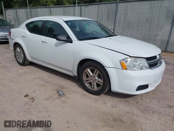 ✅ 2012 Dodge Avenger SE • VIN: 1C3CDZAB1CN310501 • Lot: 43096260. Listed on IAAI with 151,434 mi. Free auction sales archive from the USA and detailed vehicle history report at DreamBid. Image 1.