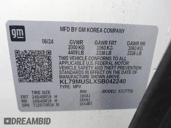 2025 Chevrolet TrailBlazer RS с VIN KL79MUSLXSB042240, выставлен на аукционе IAAI как лот 42485060 с пробегом 6 141 миль миль и . История ставок и продаж доступна на DreamBid. Изображение 9.