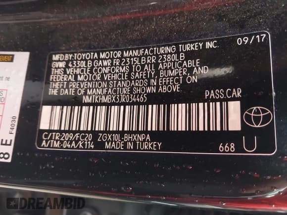 ✅ 2018 Toyota C-HR XLE • VIN: NMTKHMBX3JR034465 • Lot: 43533003. Wystawiony na IAAI z przebiegiem 113 112 mil. Bezpłatny archiwum sprzedaży aukcyjnych z USA i szczegółowy raport historii pojazdu na DreamBid. Zdjęcie 9.