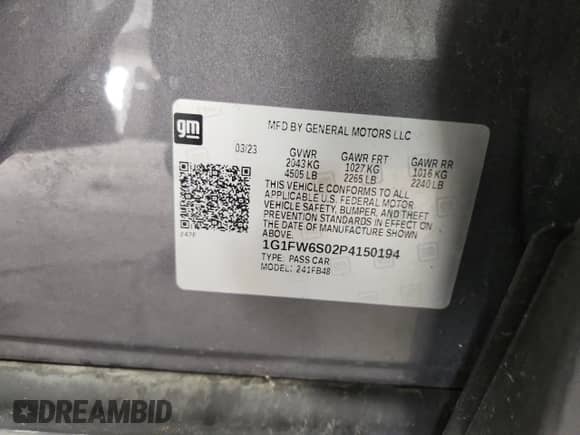 ✅ 2023 Chevrolet Bolt EV 1LT • VIN: 1G1FW6S02P4150194 • Lot: 81742615. Listed on Copart with 29,906 mi. Free auction sales archive from the USA and detailed vehicle history report at DreamBid. Image 13.