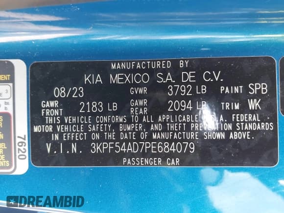 ✅ 2023 Kia Forte GT-Line • VIN: 3KPF54AD7PE684079 • Lot: 43280061. Wystawiony na IAAI z przebiegiem 20 014 mil. Bezpłatny archiwum sprzedaży aukcyjnych z USA i szczegółowy raport historii pojazdu na DreamBid. Zdjęcie 9.