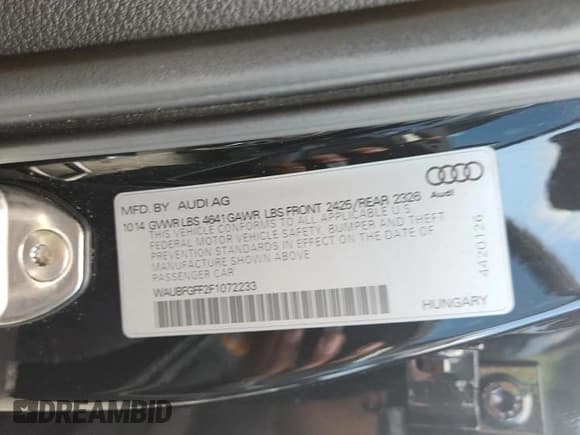 ✅ 2015 Audi S3 Premium Plus • VIN: WAUBFGFF2F1072233 • Lot: 63551155. Wystawiony na Copart z przebiegiem 78 355 mil. Bezpłatny archiwum sprzedaży aukcyjnych z USA i szczegółowy raport historii pojazdu na DreamBid. Zdjęcie 13.