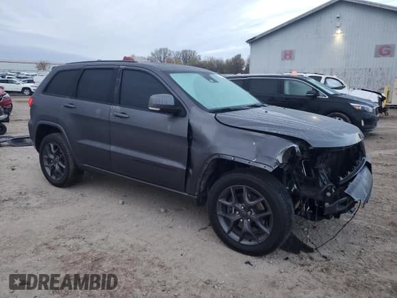 ✅ 2021 Jeep Grand Cherokee 80th Anniversary • VIN: 1C4RJFBG3MC566451 • Lot: 90550275. Listed on Copart with 79,275 mi. Free auction sales archive from the USA and detailed vehicle history report at DreamBid. Image 4.