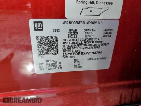 ✅ 2023 Cadillac XT6 AWD Premium Luxury • VIN: 1GYKPDRSXPZ194794 • Lot: 81720045. Wystawiony na Copart z przebiegiem Nie podano. Bezpłatny archiwum sprzedaży aukcyjnych z USA i szczegółowy raport historii pojazdu na DreamBid. Zdjęcie 13.