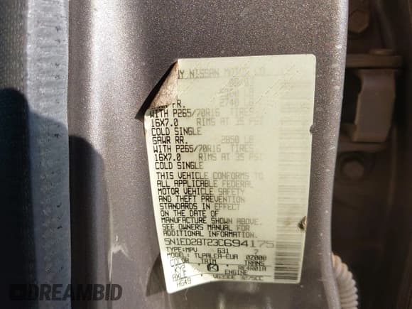 ✅ 2003 Nissan Xterra XE • VIN: 5N1ED28T23C694175 • Lot: 43612398. Wystawiony na IAAI z przebiegiem 348 839 mil. Bezpłatny archiwum sprzedaży aukcyjnych z USA i szczegółowy raport historii pojazdu na DreamBid. Zdjęcie 9.