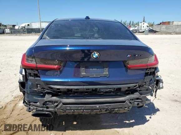 2024 BMW 3 Series M340i with VIN 3MW49FS05R8E12423, listed as a Copart auction lot 49777375 with Not provided miles and Salvage title. Bid and sale history available at DreamBid. Image 6.