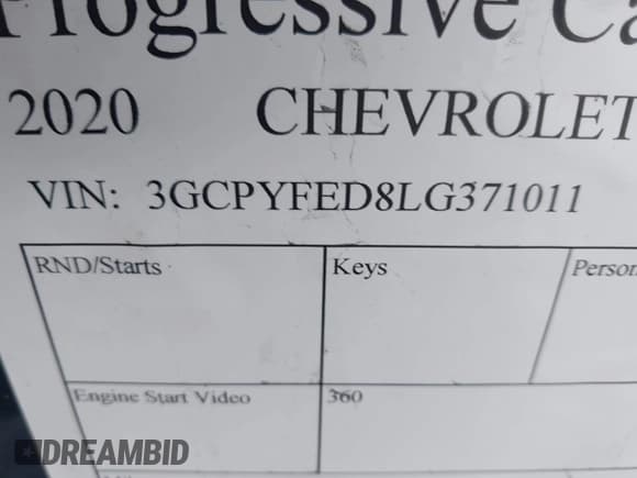 ✅ 2020 Chevrolet Silverado 1500 LT Trail Boss • VIN: 3GCPYFED8LG371011 • Lot: 42663339. Wystawiony na IAAI z przebiegiem Nie podano. Bezpłatny archiwum sprzedaży aukcyjnych z USA i szczegółowy raport historii pojazdu na DreamBid. Zdjęcie 9.