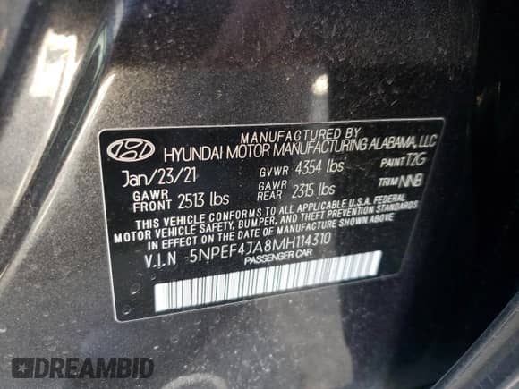 2021 Hyundai Sonata SEL z VIN 5NPEF4JA8MH114310, wystawiony jako Copart lot #62091472 z przebiegiem 11 265 mil mil oraz . Historia ofert i sprzedaży dostępna na DreamBid. Obrazek 10.